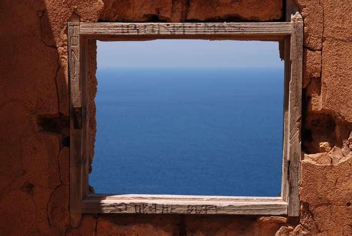 Window of the old watchtower of Sant Elm